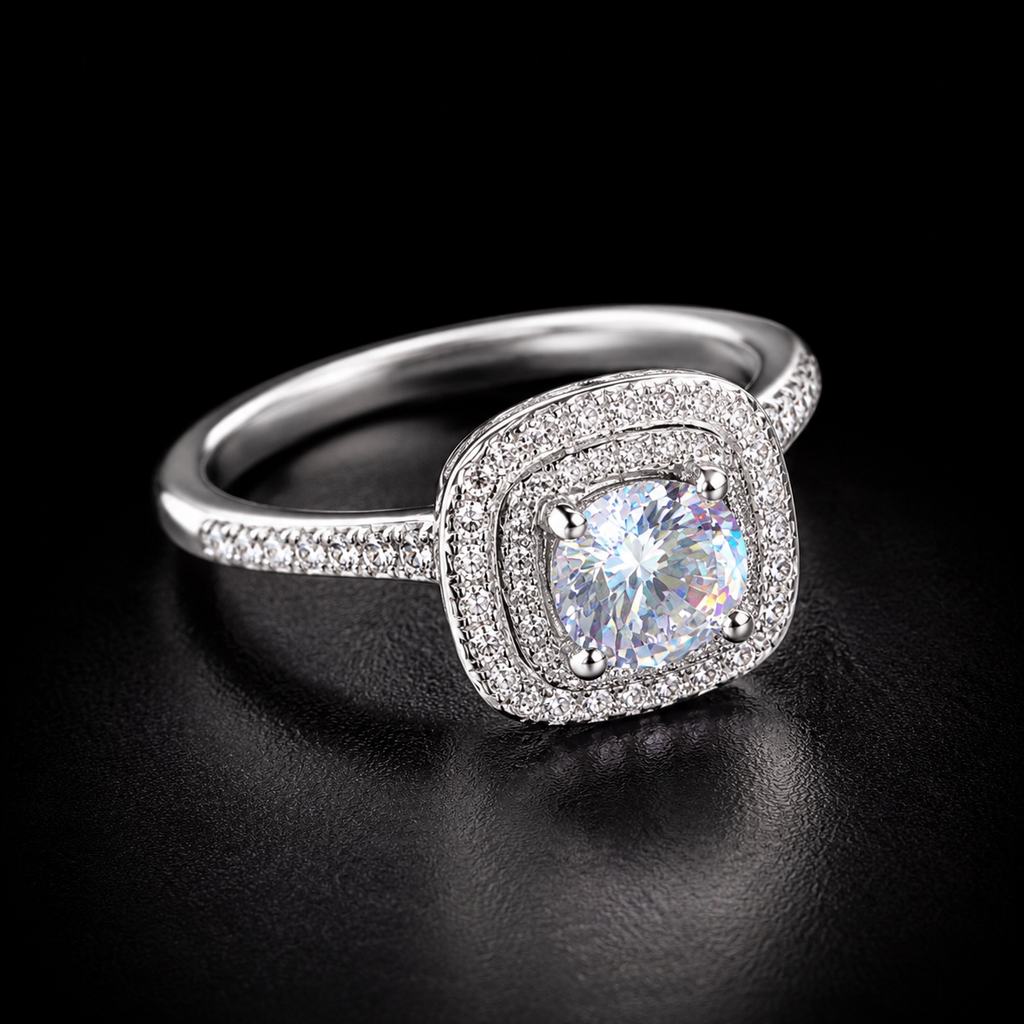 925 Silver Ring with Simulated Diamond