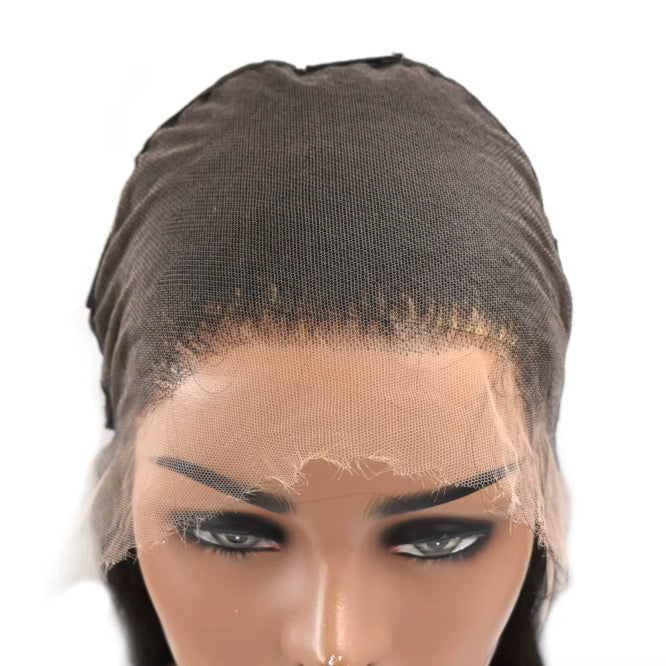 13x4 HD Lace Front Wig – 100% Virgin Indian Hair – Glueless, Adjustable & Bleached Knots (24”–26”28”) black