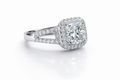 925 Sterling Silver Simulated Diamond Halo Engagement Ring