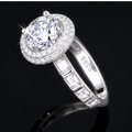 925 Sterling Silver CZ Halo Engagement Ring