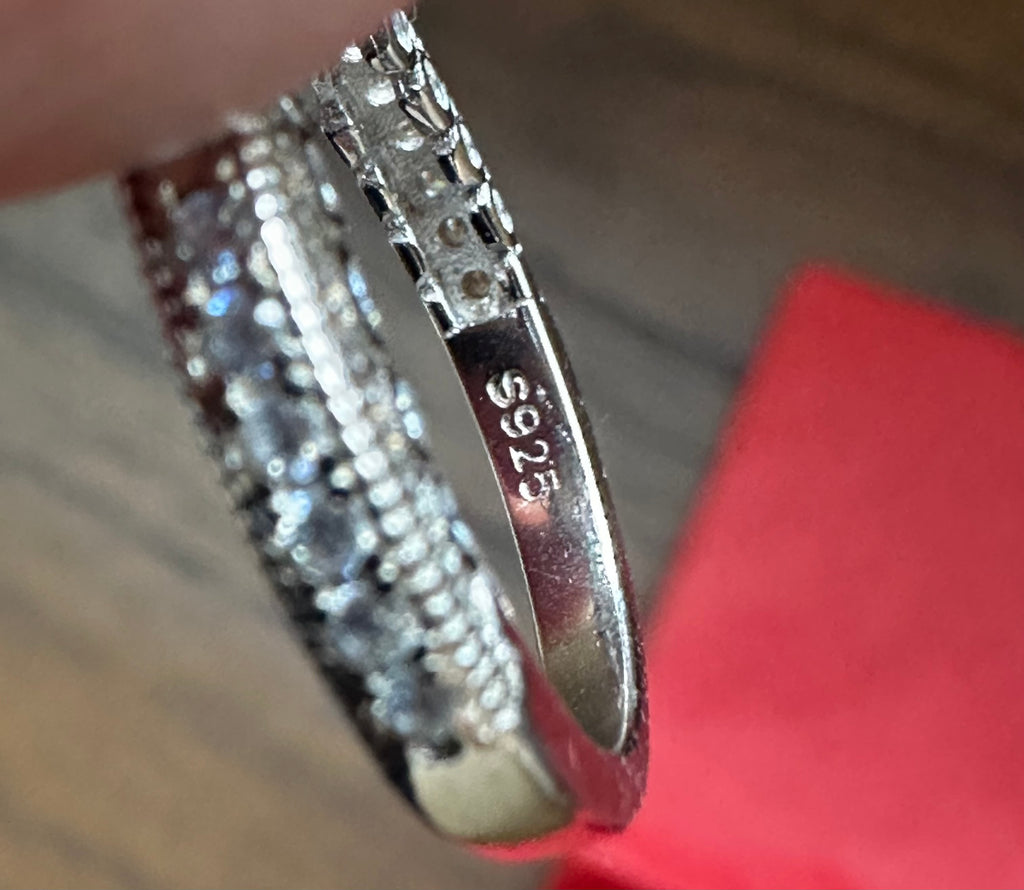 925 Sterling Silver Simulated Diamond Halo Engagement Ring