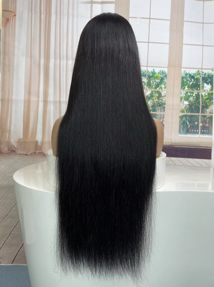 Luxury 13x4 HD Lace Front Wig – 100% Virgin Indian Hair black length 24” 26” 28”