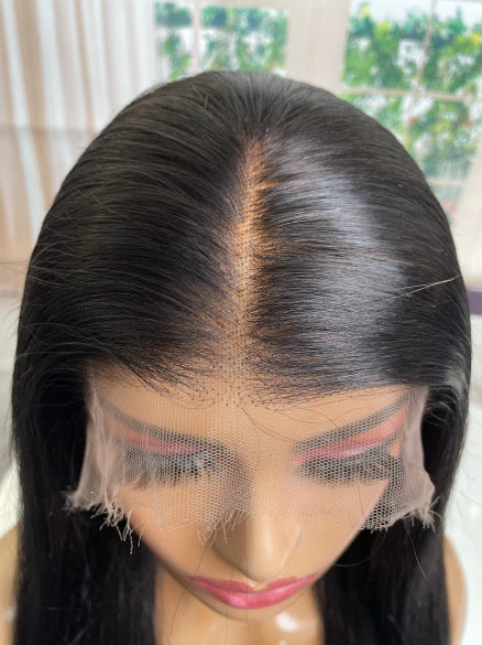 Luxury 13x4 HD Lace Front Wig – 100% Virgin Indian Hair black length 24” 26” 28”