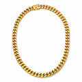 Gold chain bracelet on a white background
